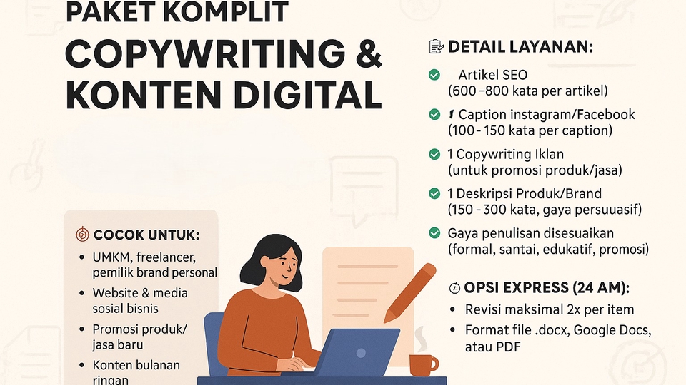 Jasa Copywriting Profesional + Konten Digital All-in-One