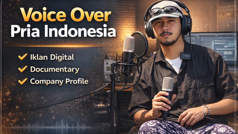 Voice over pria berbahasa Indonesia di iklan digital, documentary, storytelling, dan company profile