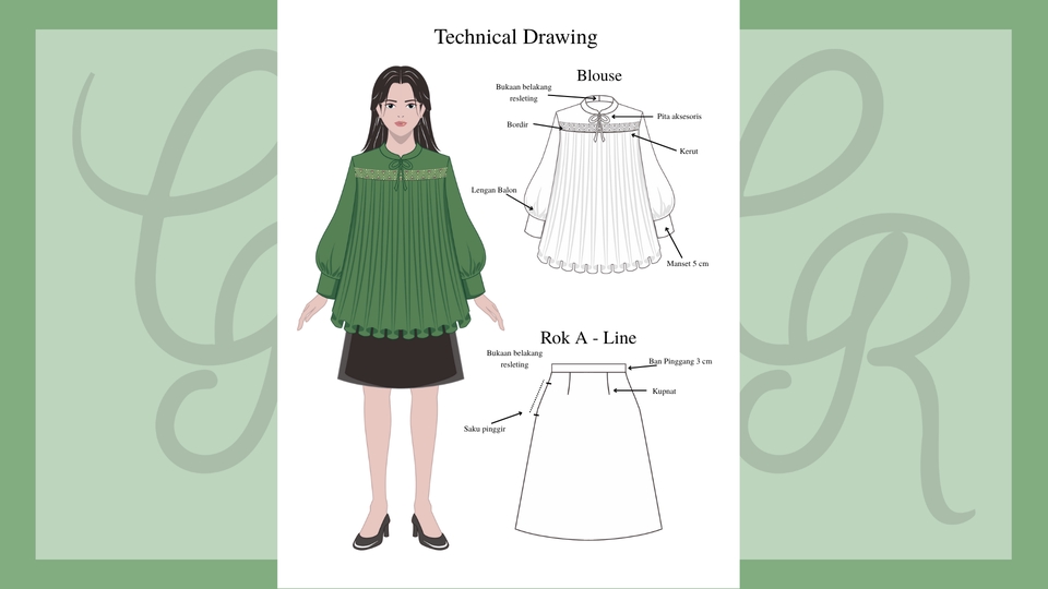 Desain Kaos & Motif - Jasa Desain Busana Digital | Fashion Design Illustrator - 4