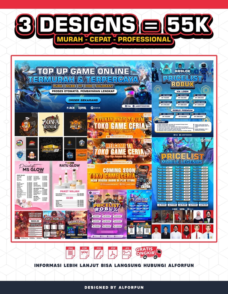 Banner Online - 3 Desain Pricelist: 55 Ribu Professional Catalog Game Desain - 5