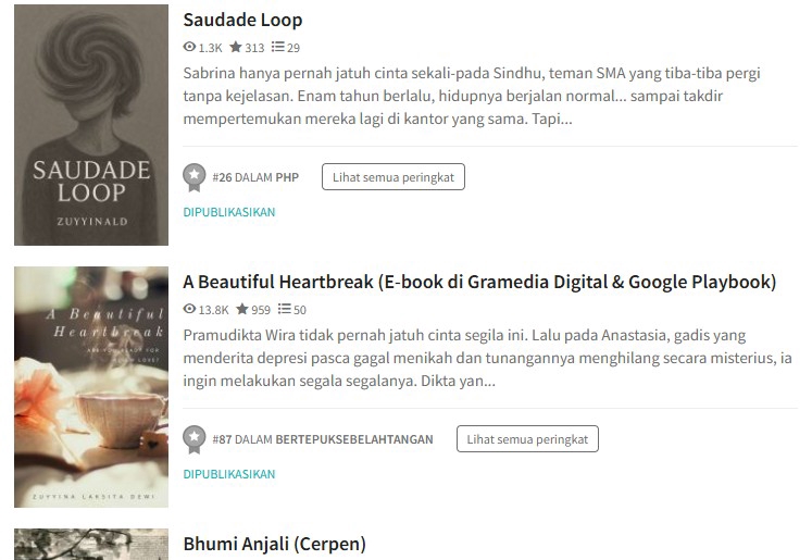 Karya on-going di wattpad