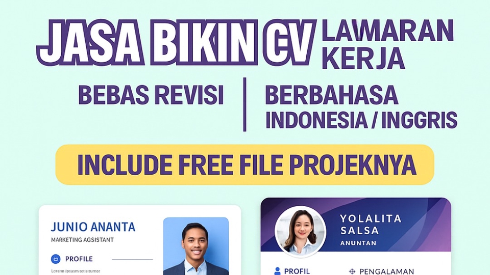 CV LAMARAN KERJA | BEBAS REVISI | ATS FRIENDLY | FORMAT PDF