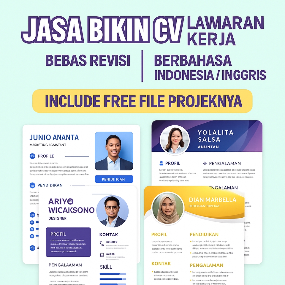 Portfolio & Resume - CV LAMARAN KERJA | BEBAS REVISI | ATS FRIENDLY | FORMAT PDF - 2