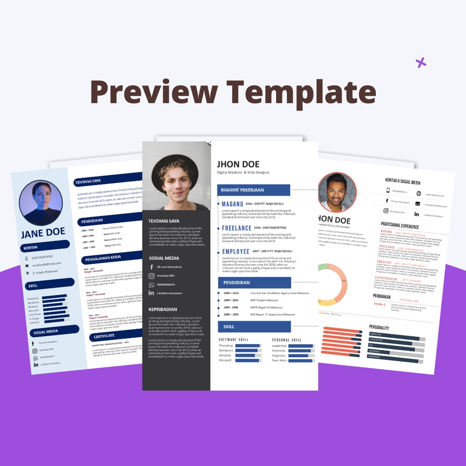 Portfolio & Resume - CV LAMARAN KERJA | BEBAS REVISI | ATS FRIENDLY | FORMAT PDF - 3