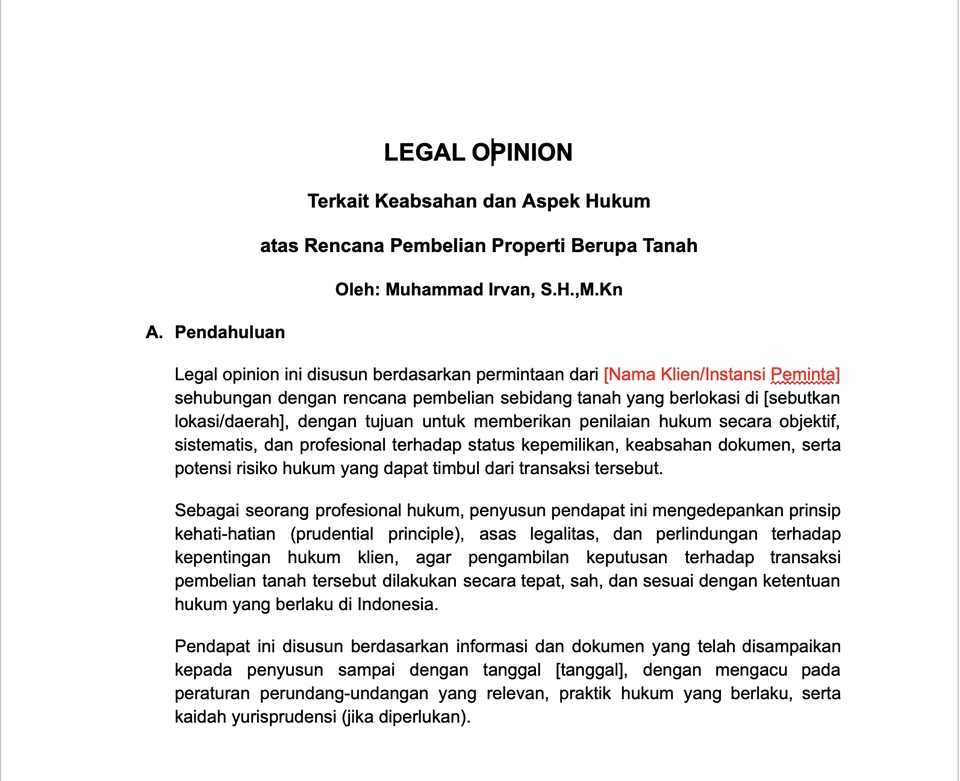 Pendapat Hukum - Jasa Pembuatan Legal Opinion/ Pendapat Hukum - 2