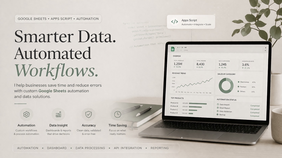 Automate your business with Google Sheets & Apps Script to save time and reduce errors