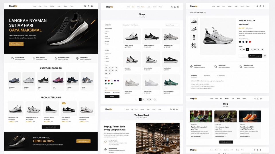 desain web bisnis toko sepatu