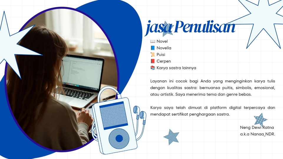 Jasa Penulisan Fiksi | Cerpen, Novella, Puisi & Sastra lainnya. Naskah Original & Berkualitas.