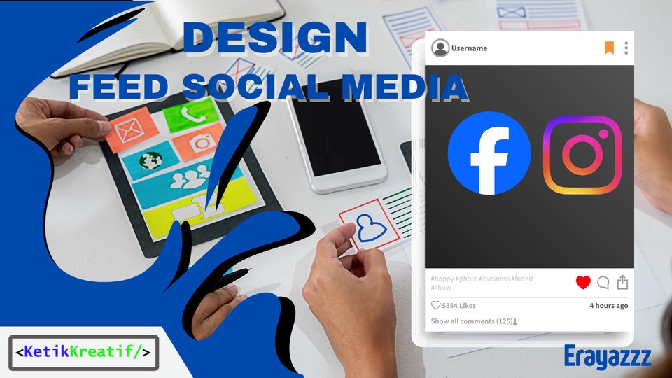 jasa pembuatan desain konten feed social media facebook instagram perusahaan