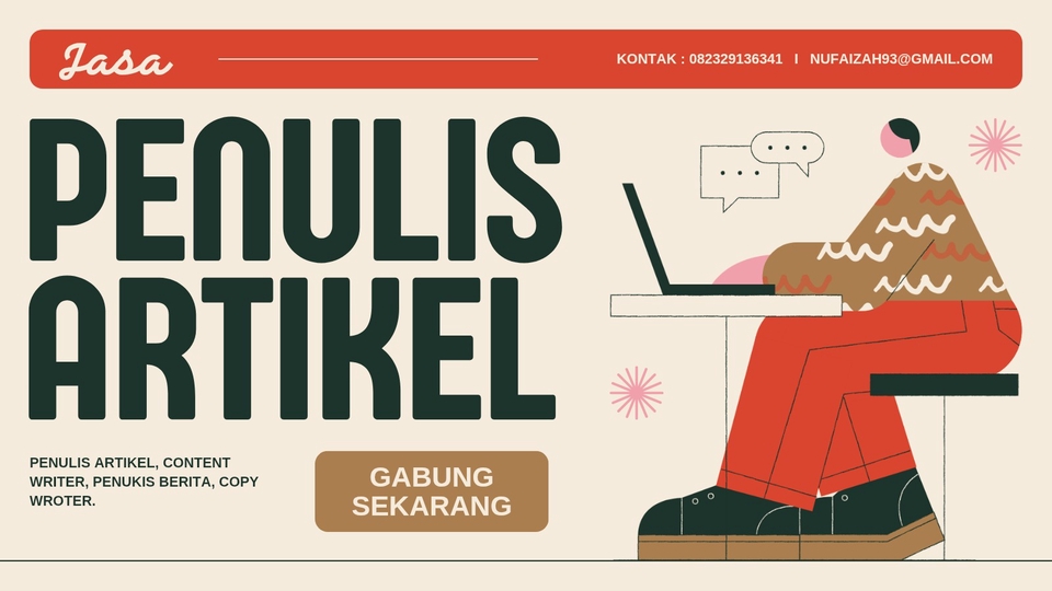 Jasa Penulis Artikel, penulis berita, copy writer, content writer.