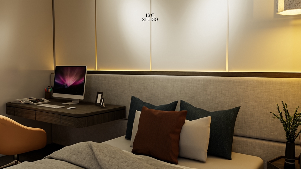 desain interior loft apartemen studio 