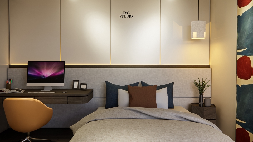 desain interior loft apartemen studio 