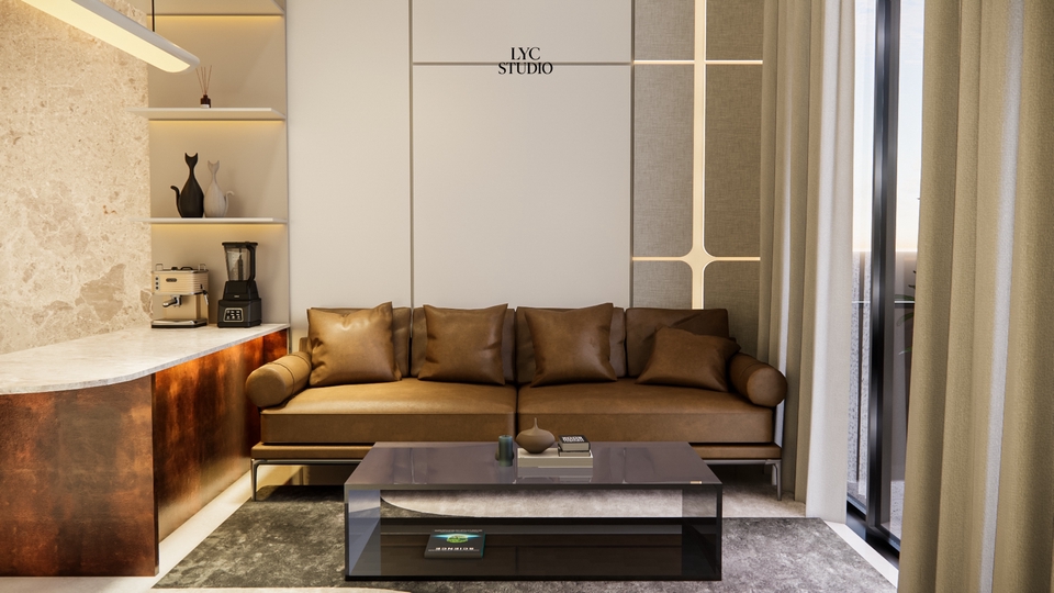 desain interior loft apartemen studio 