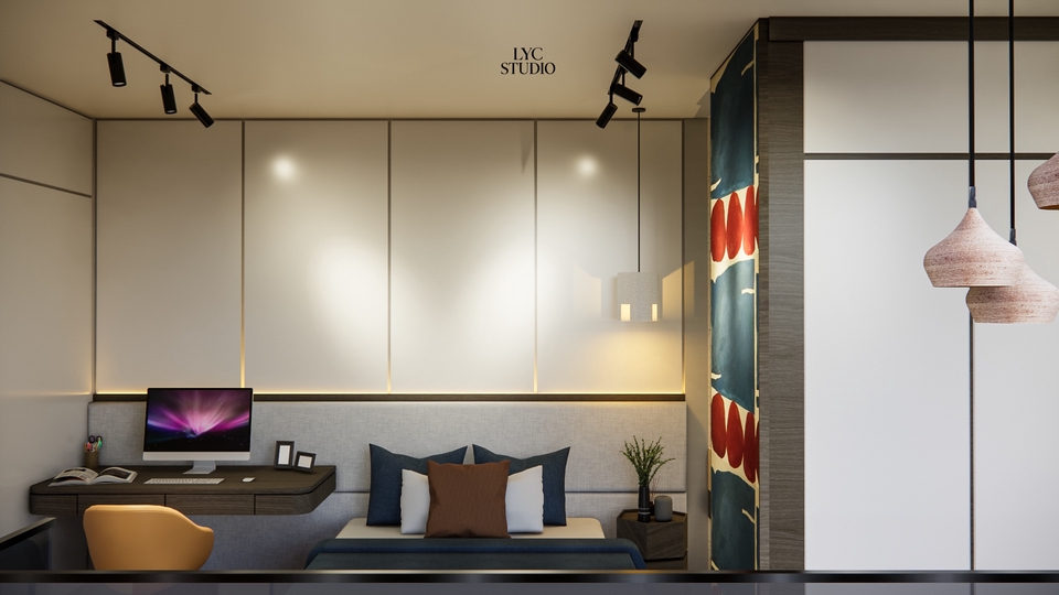 desain interior loft apartemen studio 