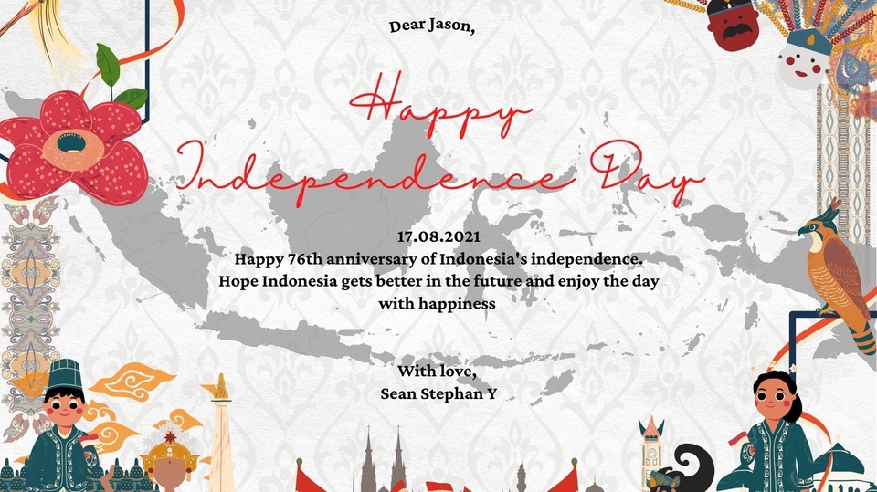 Independence Day card for student