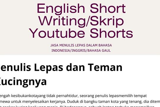 Jasa Content Writer dan Pembuat Artikel Profesional - Short Writing/Menulis Skrip Video Shorts