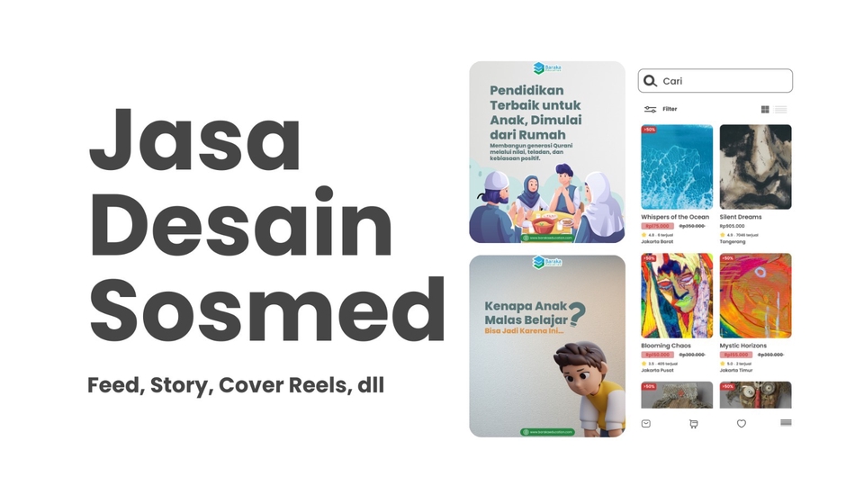 Jasa desain socmed (feed, story, cover reels, dll)