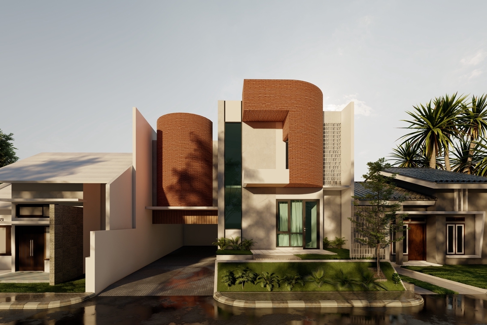 3D & Perspektif - DESAIN RUMAH HUNIAN ( DESAIN 3D RENDERING FASAD EXTERIOR & GAMBAR KERJA DED ) - 19