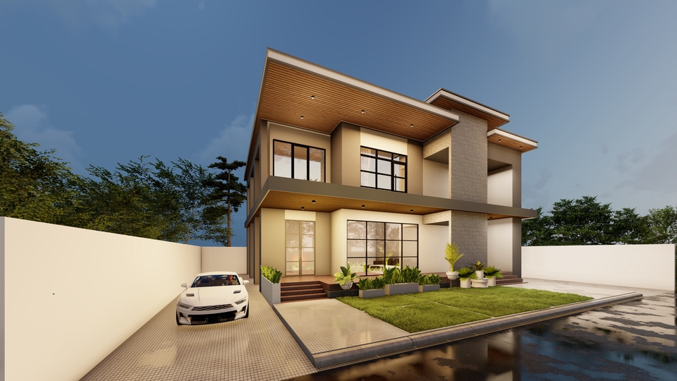 3D & Perspektif - DESAIN RUMAH HUNIAN ( DESAIN 3D RENDERING FASAD EXTERIOR & GAMBAR KERJA DED ) - 21
