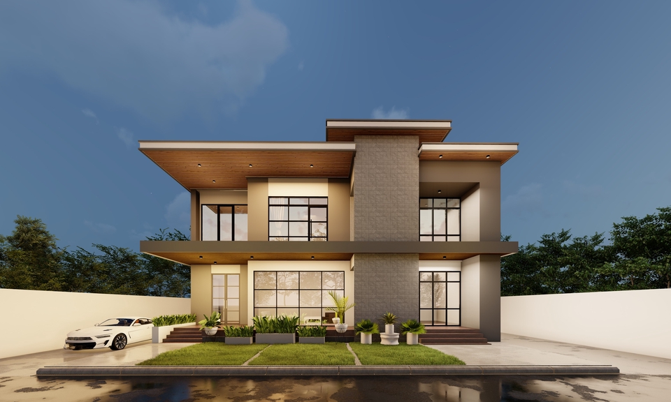 3D & Perspektif - DESAIN RUMAH HUNIAN ( DESAIN 3D RENDERING FASAD EXTERIOR & GAMBAR KERJA DED ) - 20