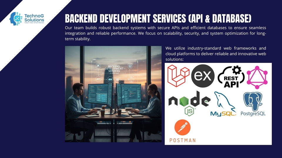 backend developer | Api integrated | Database | structure database | Secure database