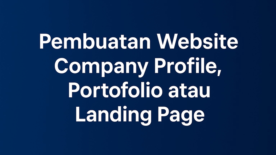 Jasa Pembuatan Website Landing Page atau Portofolio