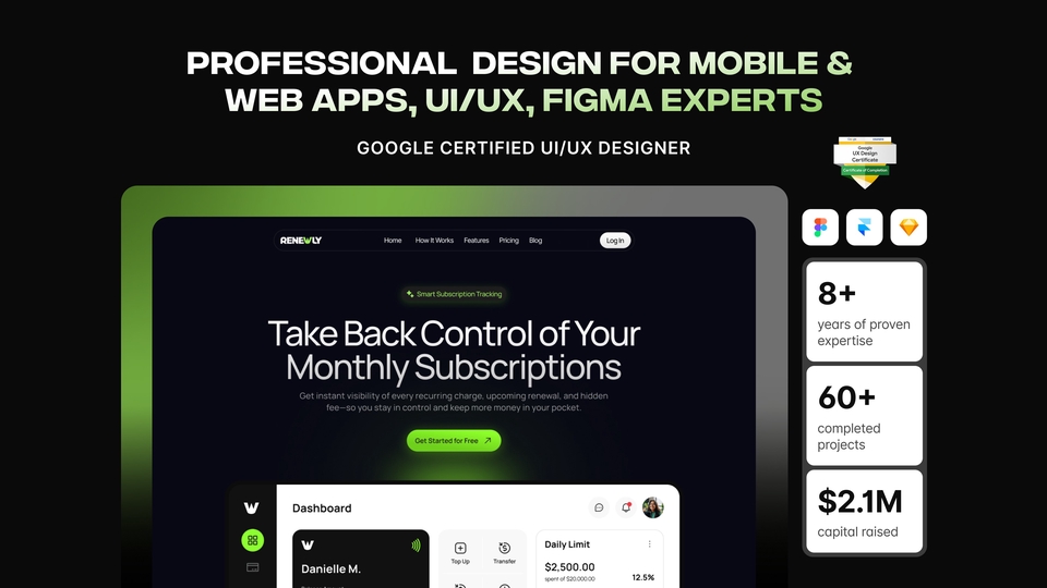 Modern Website UI UX Design, Figma, Desain Company Profile Web, SaaS Dashboard, Mobile Applications