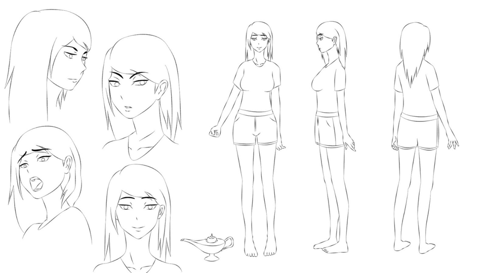 Body sheet character for 2D animation