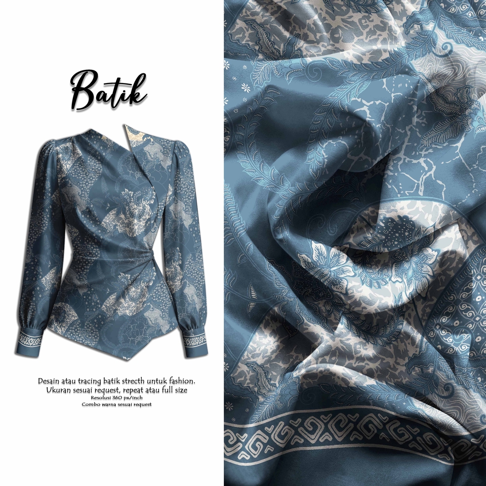 Tracing Gambar - Desain batik pattern motif textile rotary dan digital - 6