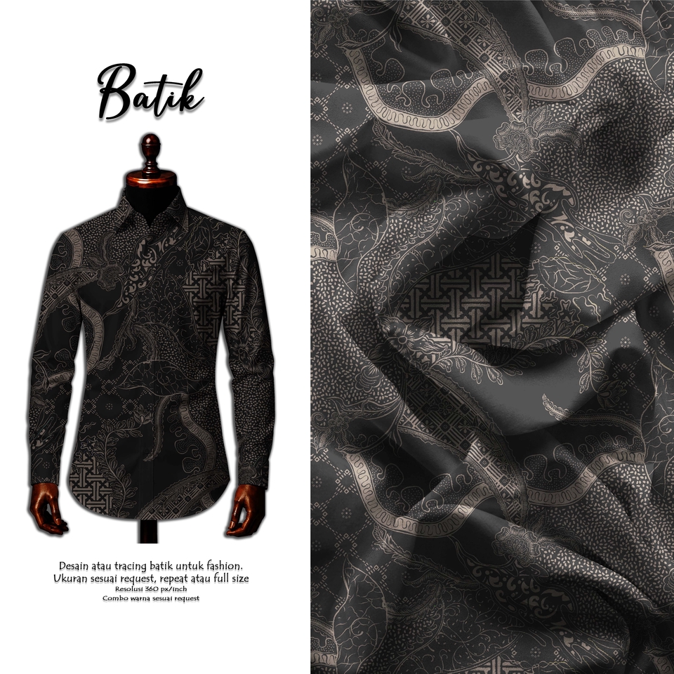 Tracing Gambar - Desain batik pattern motif textile rotary dan digital - 2