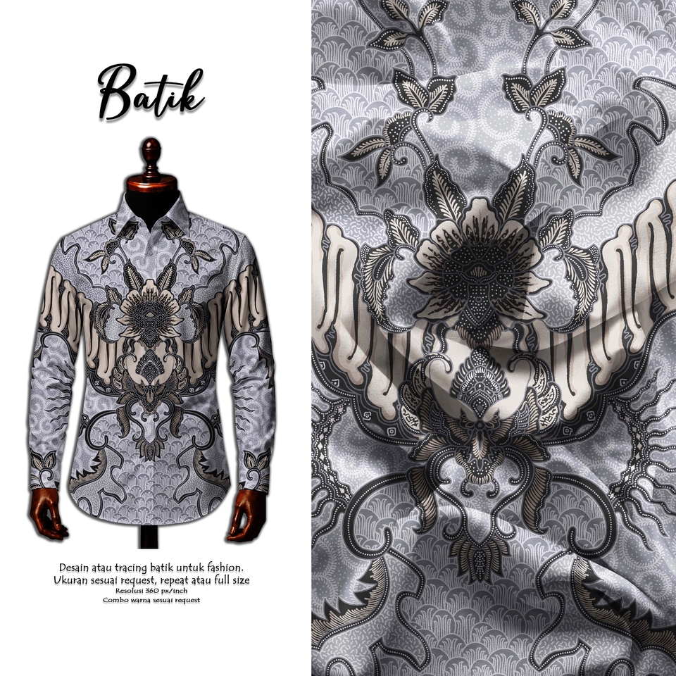 Tracing Gambar - Desain batik pattern motif textile rotary dan digital - 3
