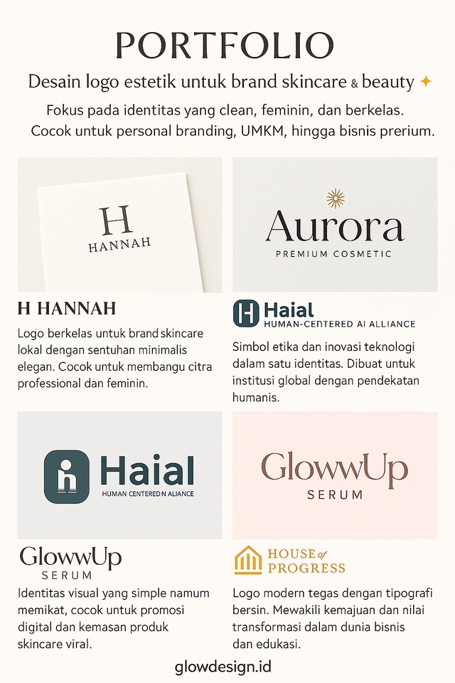 Logo elegan,minimalis,dan estetik.Cocok untuk brand.tampil bersih,profesional, 
dan mudah dikenali.
