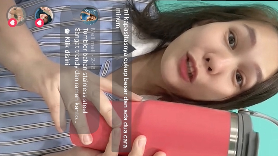 Video unboxing dan demo pemakaian botol minum, menjelaskan dua cara penggunaannya