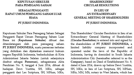 Jasa Review Kontrak atau Perjanjian Hukum - Jasa Drafting Dokumen Hukum Bilingual (Indonesia - English)