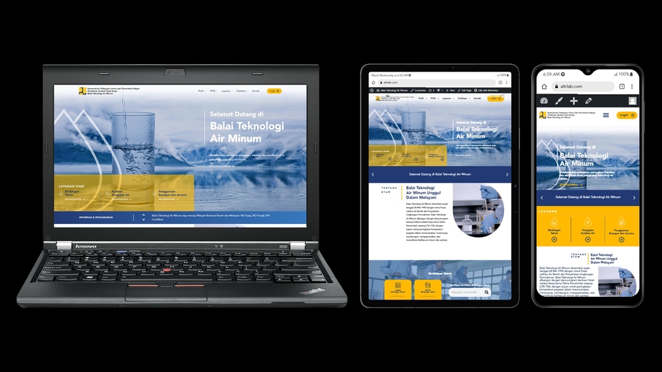 Website Balai Teknologi Air Minum