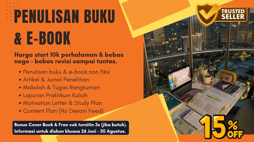 Jasa Penulisan Buku dan E-book (Buku digital Non fiksi, laporan, artikel, jurnal) 