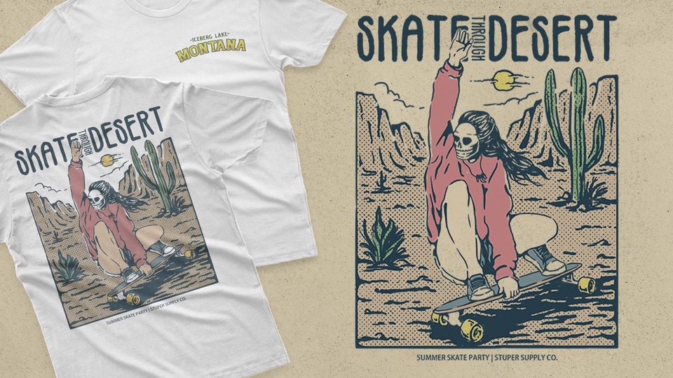 Design Ilustrasi Tshirt Bergaya Vintage