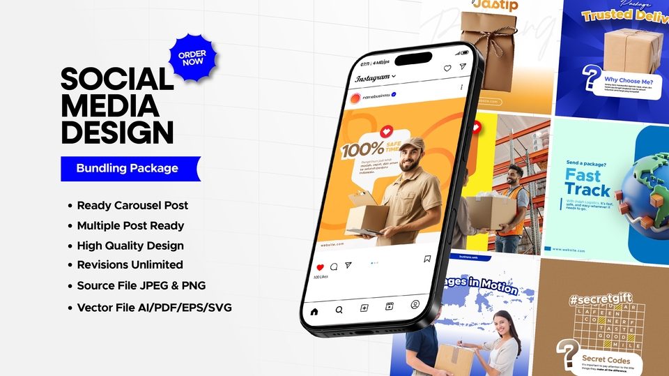 Social Media Desain, Feed Instagram, Timeline, Banner, Reels, Post Sosial Media, Carousel
