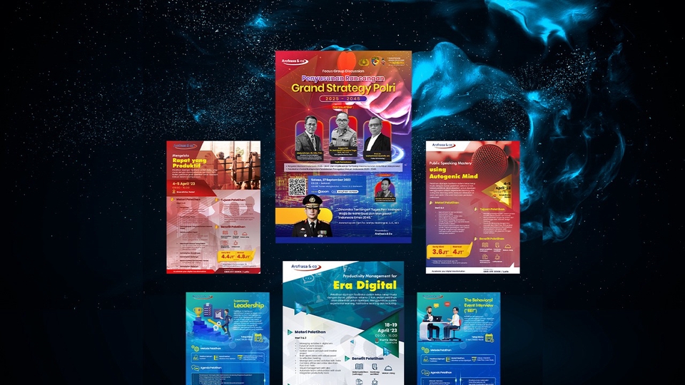 Design Flyer cetak serta online modern dan elegan.