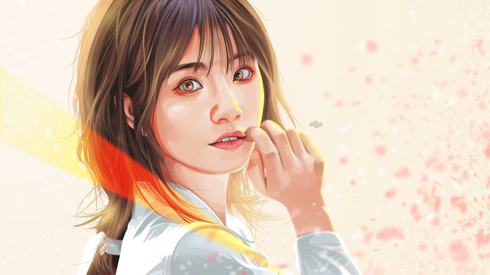 Vector art semi realistis, vector portrait