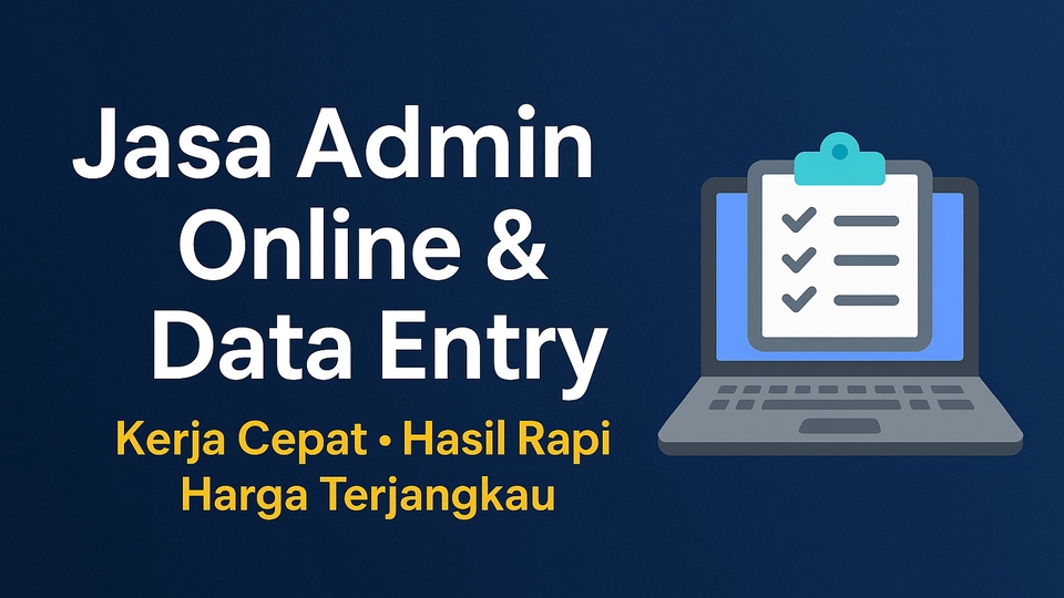 Cover layanan Admin Online & Data Entry dengan desain profesional dan tulisan yang jelas