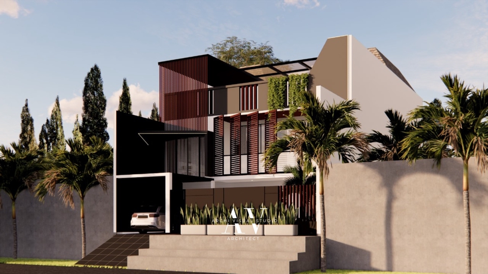 Desain arsitek rumah dengan konsep kontemporer