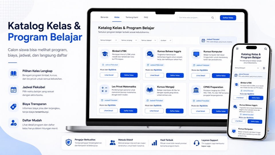 Web Development - Jasa Pembuatan Website Pendaftaran Siswa untuk Bimbel, Kursus & Les Privat - 4