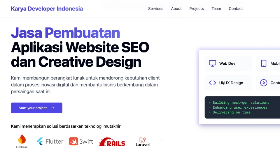 Jasa Pembuatan Aplikasi, Website, Creative Design, dan SEO