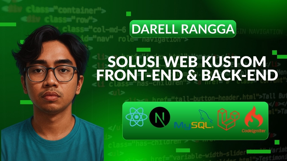 Solusi web kustom full-stack. Pengembangan front-end modern(NextJs, React)dan back-end(PHP, Laravel)