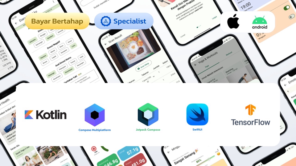 Pembuatan aplikasi android ios kotlin swiftui tensorflow atau compose multiplatform