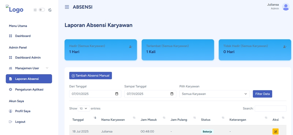 Web Development - Sistem Absensi Online Scan Qr / RFID - 2