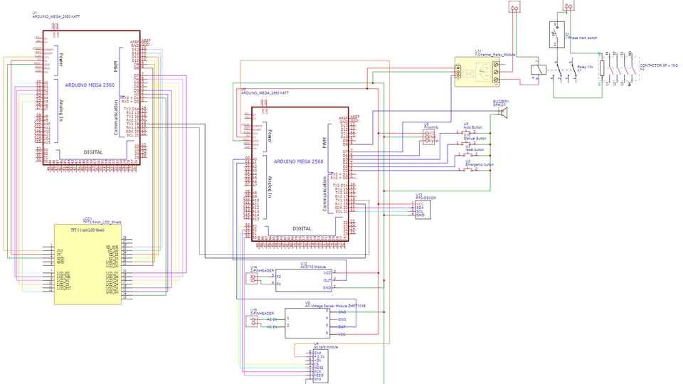 berikut merupakan rangkaian dari sistem kendali konveyor dengan menggunakan arduino Mega