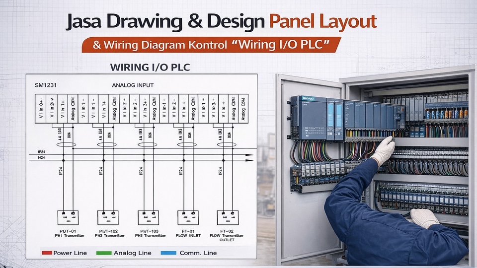 CAD Drawing - Jasa Drawing & Design Panel Layout & Wiring Diagram Kontrol (PLC, HMI, DLL) - 3