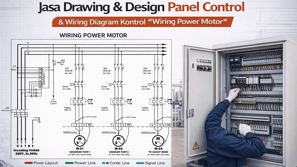 CAD Drawing - Jasa Drawing & Design Panel Layout & Wiring Diagram Kontrol (PLC, HMI, DLL) - 2